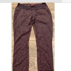 Prana purple striped leggings, high waisted